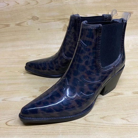 Sam Edelman Animal Print Ankle Boots Booties Pointed Toe Block Heel Sz 6 - Picture 9 of 15